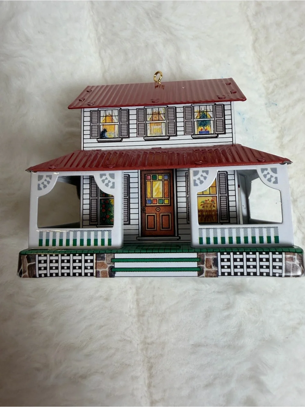 Hallmark White and Black Barcode Box Ornament Packaging